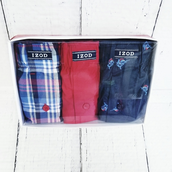 IZOD | 3 Pack NEW Men's Woven Boxer Shorts Set - Picture 1 of 3
